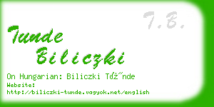 tunde biliczki business card